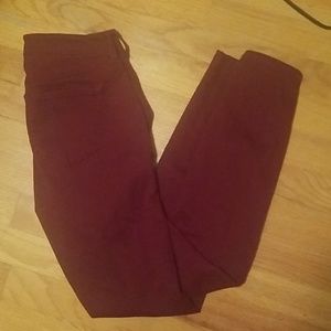 Wine Red High Rise Jeggings